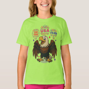 Camiseta Bald Eagle com Fireworks - EUA 250 Anos 1776-2026