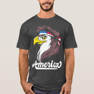 Camiseta Bald Eagle com uma América Engraçada Mullet Quarto
