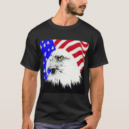Camiseta Bald Eagle e a bandeira americana