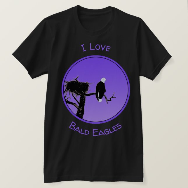 Camiseta Bald Eagle em Sunset - Arte original sobre a vida  (Frente do Design)