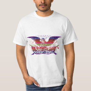 Camiseta Bald Eagle EUA Flag Americana Patriotic Art
