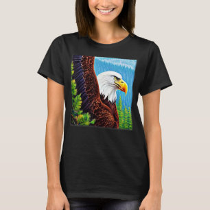 Camiseta Bald Eagle imprime o símbolo gráfico de ave americ