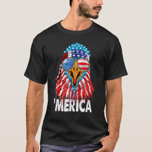 Camiseta Bald Eagle Merica American Flag Feliz 4 De Julho
