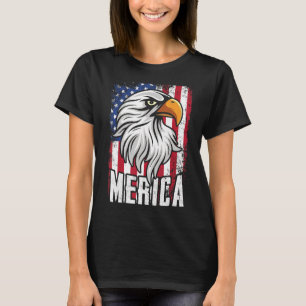 Camiseta Bald Eagle 'merica Retro American Flag Patriótico