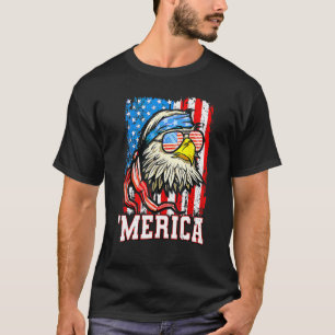 Camiseta Bald Eagle Mullet Merica American Flag 4th De Jul