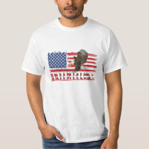 Camiseta Bald Eagle na bandeira americana