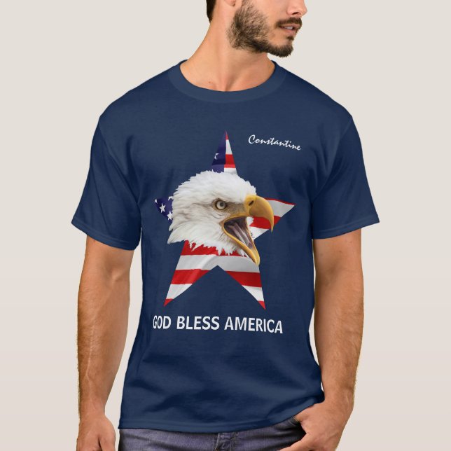 Camiseta Bald Eagle, Star, chic personalizável de Sinalizad (Frente)