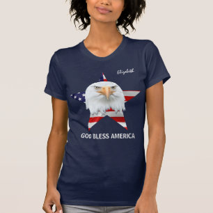 Camiseta Bald Eagle, Star, Flag personalizável na moda