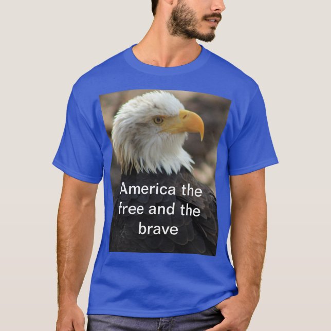 Camiseta Bald Eagle  T-shirt  THE FREE AND THE BRAVE (Frente)