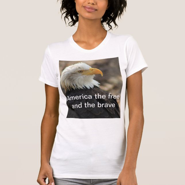 Camiseta Bald Eagle  T-shirt  THE FREE AND THE BRAVE (Frente)