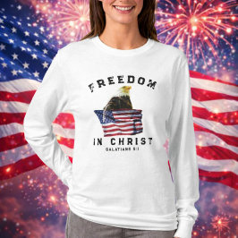 Camiseta Bald Eagle & USA Flag Patriotic Christian Sweater