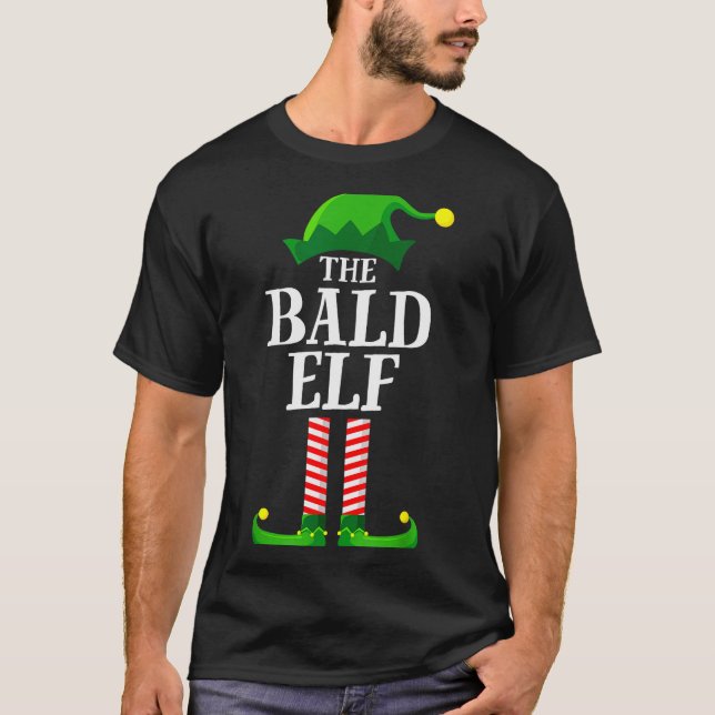 Camiseta Bald Elf Matching Family Group Christmas Party Pyj (Frente)