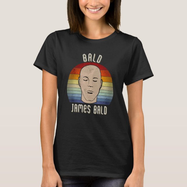 Camiseta Bald James Bald Pun Baldhead Action Hero Pai (Frente)