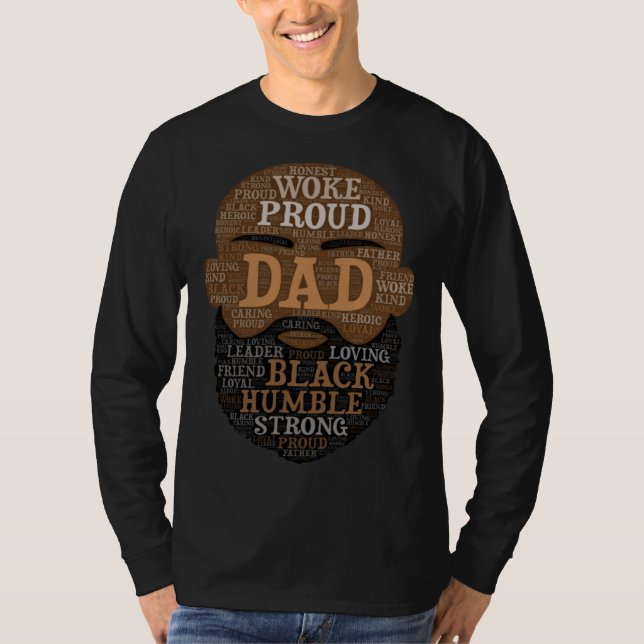 Camiseta Bald Man African American Dad Bearded Father s Day (Frente)