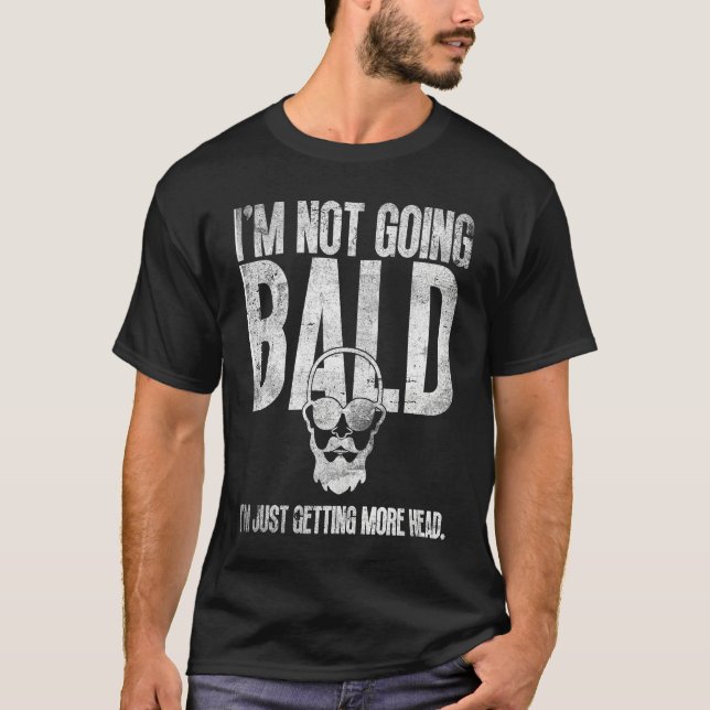 Camiseta Bald Men Beard Man Hair Loss Balding Dad Baldness  (Frente)