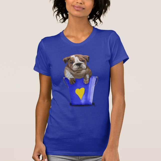 Camiseta Balde Buldogue De Azul (Frente)