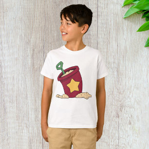 Camiseta Balde de Areia Vermelho com Estrela e Pá