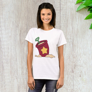 Camiseta Balde de Areia Vermelho com Estrela e Pá