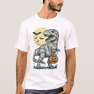 Camiseta Balde de Doces de T-Rex Múmia de Halloween Vetor V