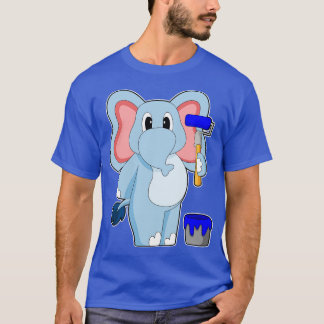 Camiseta Balde de pintura de pintura de elefante