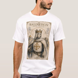 Camiseta Baldwin IV – Rei de Jerusalém Medieval Histórico