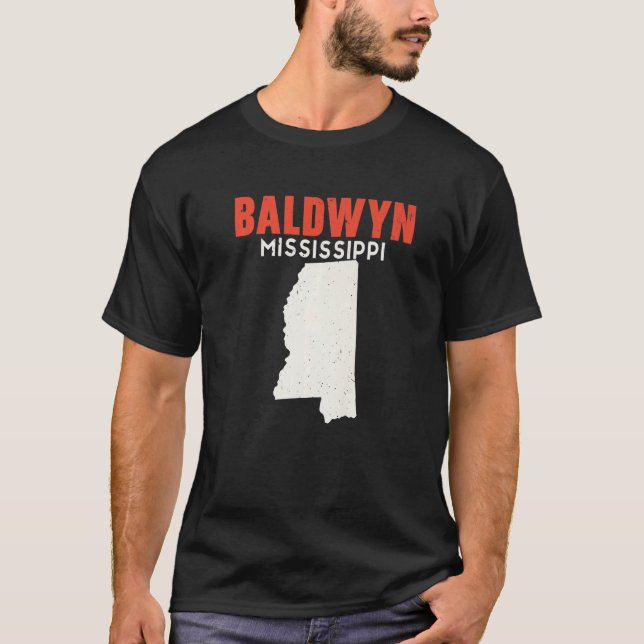 Camiseta Baldwyn Mississippi Estados Unidos State America V (Frente)
