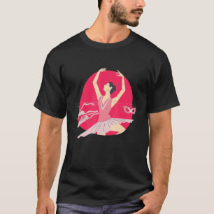 Camiseta Balé Artístico Ballerina Pointe Barr Gráfico 40