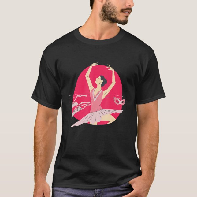 Camiseta Balé Artístico Ballerina Pointe Barr Gráfico 40 (Frente)