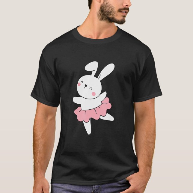 Camiseta Balé Artístico Bunny Ballerina Pointe Barr Graphi (Frente)