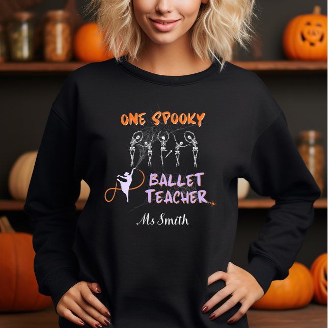Camiseta Balé assustador Professor Halloween preto engraçad (Criador carregado)