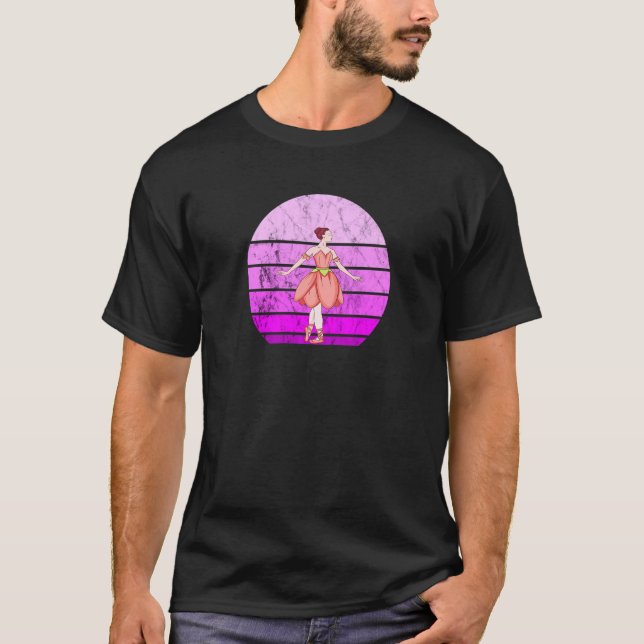Camiseta Balé Ballerina Dançarina  Retro Sunset Balé D (Frente)