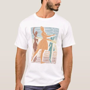 Camiseta Balé Ballerina de dança de Balé Retro En Pointe