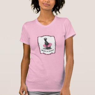 Camiseta Balé Ballerina Princess Greyhound Dog (preto)