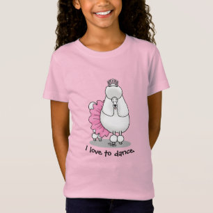 Camiseta Balé Ballerina Princess Poodle Dog (branco)