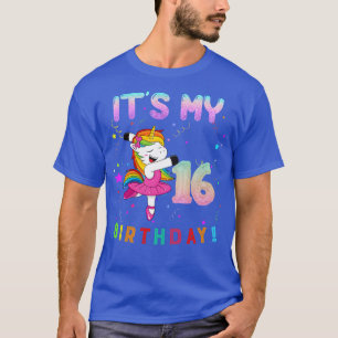 Camiseta Balé Bonito Unicórnio É Meu 16º Aniversário