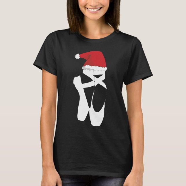 Camiseta Balé Calçado de Natal Santa Hat (Frente)