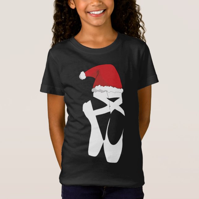 Camiseta Balé Calçado de Natal Santa Hat (Frente)
