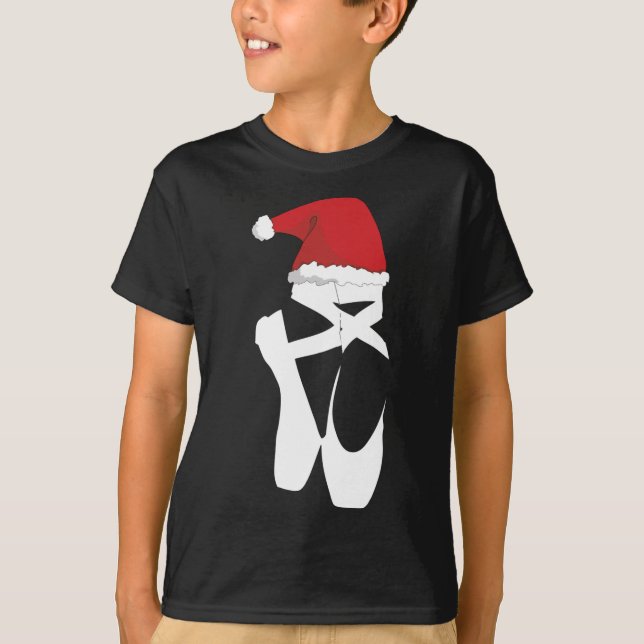 Camiseta Balé Calçado de Natal Santa Hat (Frente)