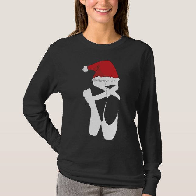 Camiseta Balé Calçado de Natal Santa Hat (Frente)