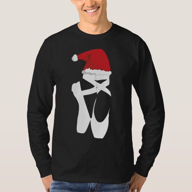 Camiseta Balé Calçado de Natal Santa Hat (Frente)