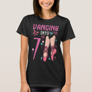 Camiseta Balé Dançando Em 7 De Aniversário, Ballerina Balé