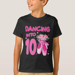 Camiseta Balé Dançando No 10º Aniversário Ballerina 10 Yea