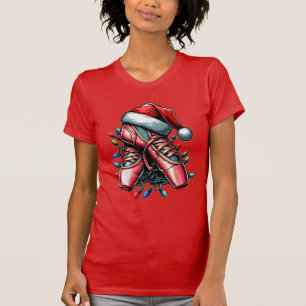 Camiseta Balé Dance Ballerina Calçados Natal Hat Xmas
