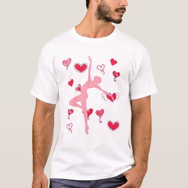 Camiseta Balé Dance Hearts En Pointe Dancing Ballerina Ba (Frente)