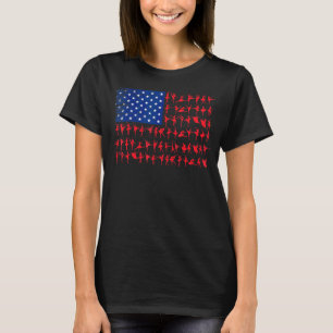 Camiseta Balé Dancer American Flag 4 de julho nos Estados U