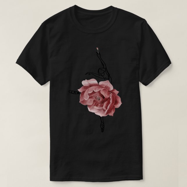 Camiseta Balé Dancer Ballerina Dance Rosas Floral (Frente do Design)