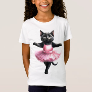 Camiseta Balé de dança de bailarina de gato preto