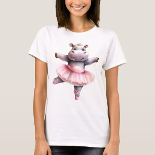 Camiseta Balé de dança de bailarina de hipopótamo