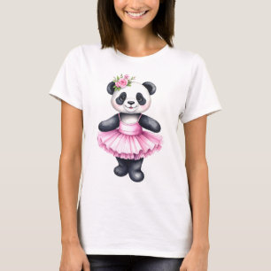 Camiseta Balé de dança de bailarina de panda bonito