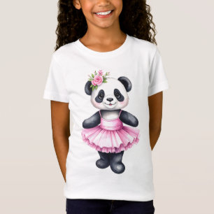 Camiseta Balé de dança de bailarina de panda bonito